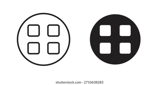Apps-Symbol. Kollektion mit flachen Linien und Strichlinien. einfaches Symbol
