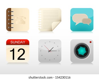 Apps icon set - Vector illustration