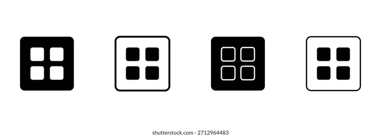 Apps Icons in schwarzer Füllung und Linienstil .Vector Illustration .EPS 10 .