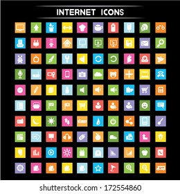 apps icons, internet icons, flat icons set
