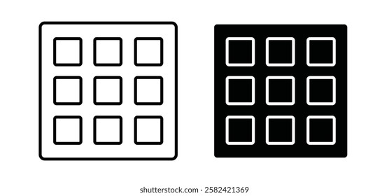 Apps icons pack vectors in black flat and strokes