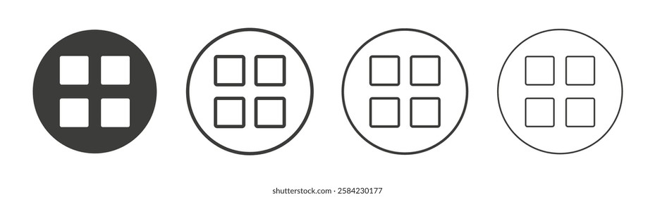 Apps icons set. Liner outlined and flat black color