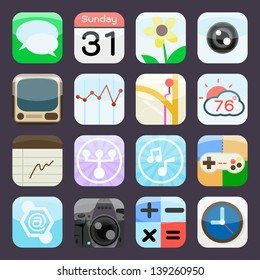 apps icons set, vector