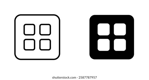 Apps icons. stroke line and black solid icons