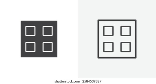 Apps icons vectors illustrations in black fill and liner versions