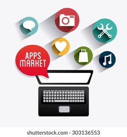 Apps market design, vector illustration eps 10.