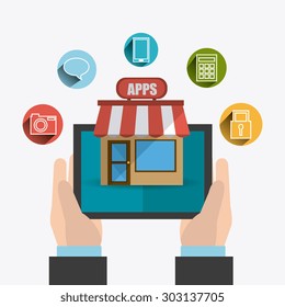 Apps market design, vector illustration eps 10.
