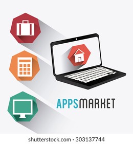 Apps market design, vector illustration eps 10.