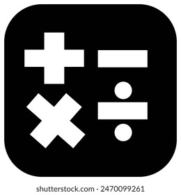 apps math or calculator vector logo - black and white