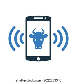 Apps message, cow alert icon. Simple editable vector illustration.