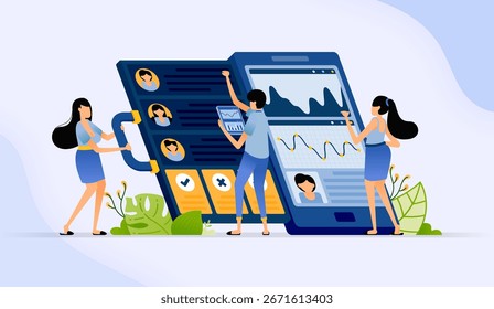 Apps to provide feedback on employee performance and achievements. Illustration design can be used for book cover, banner, website, web, ads