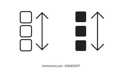 Apps sort filled and outlined icons vectors on white background