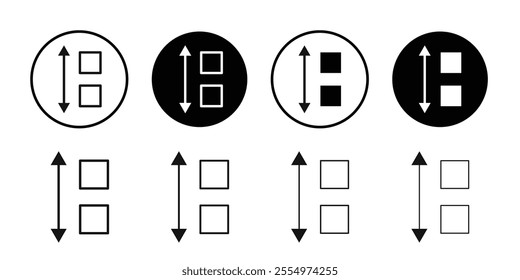 Apps sort icon Black and white outline vector