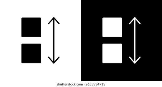 Apps sort icon in flat version on black and white background