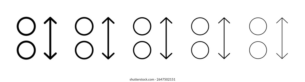 Apps sort icon graphic set. trendy stroke line style