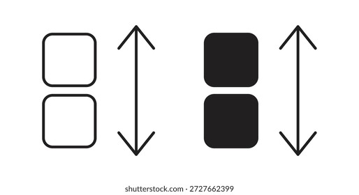 Apps sort icon with line and silhouette versions.