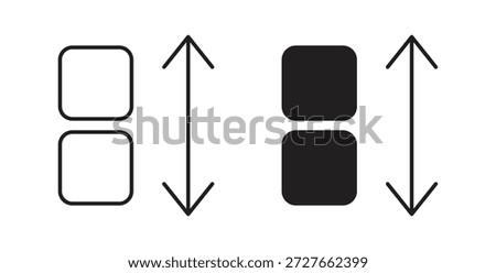 Apps sort icon with line and silhouette versions.