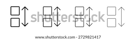 Apps sort icon in modern stroke line style. Vector 10 eps