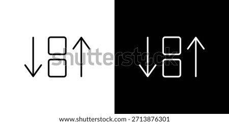 Apps sort icon outline pictogram isolated on white. Vector Icon shape.