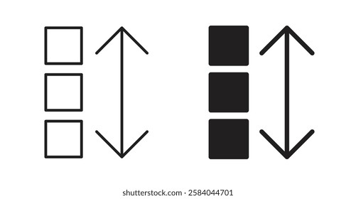 Apps sort icon set in thin line. vector illustrations for web