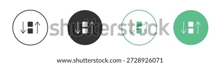 Apps sort icons concepts. black sign set