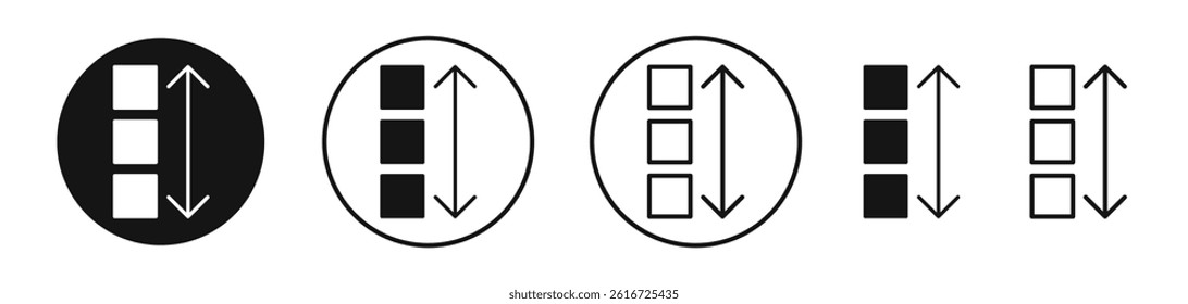 Apps sort icons set in solid black and stroke line style