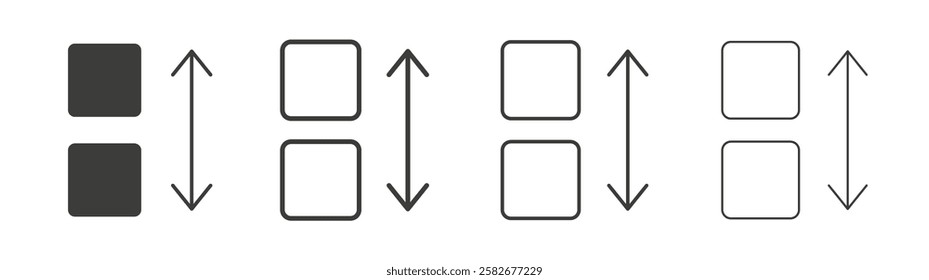 Apps sort icons set vectors graphic designs