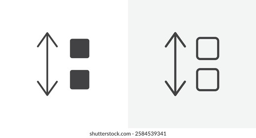 Apps sort icons vectors illustrations in black fill and liner versions