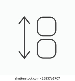 Apps sort vector icon isolated in black line