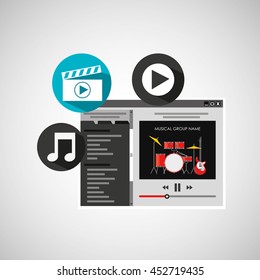 apps website music design icon, vector illustration