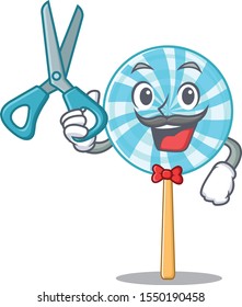 appy cartoon lollipop as a barber style