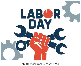 appy Labor Day Tools Typography – Wrench Gear Worker Design