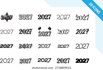 appy New Year 2027 vector