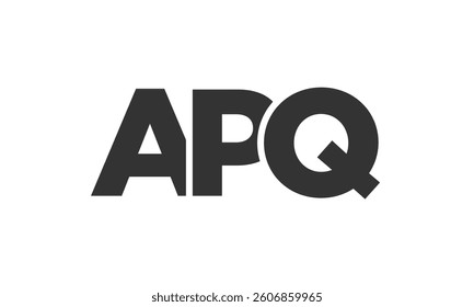 APQ logo design template with strong and modern bold text. Initial based vector logotype featuring simple and minimal typography. Trendy company identity ideal for businesses brand presence.