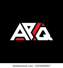 APQ triangle letter logo design with triangle shape. APQ triangle logo design monogram. APQ triangle vector logo template with red color. APQ triangular logo Simple, Elegant, and Luxurious design.