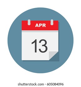 Apr 13 calendar icon. Vector illustration.