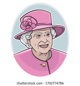 APR 2020. Queen Elizabeth II vector portrait.