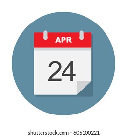 Apr 24 calendar icon. Vector illustration.