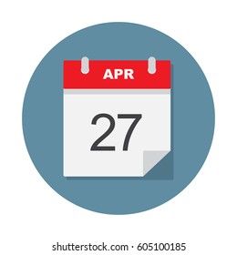 Apr 27 calendar icon. Vector illustration.