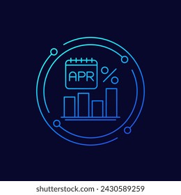 Icono de TAE, tasa anual de porcentaje de diseño de vector lineal