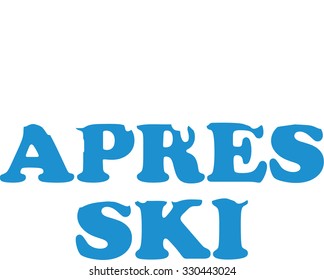 Apres ski word with snow