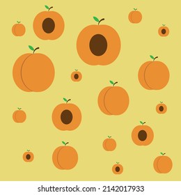 Apricot background Picking apricots of different sizes on a beautiful yellow background
