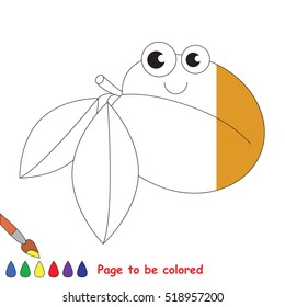 Apricot to be colored, the coloring book to educate preschool kids with easy kid educational gaming and primary education of simple game level. The colorless half.