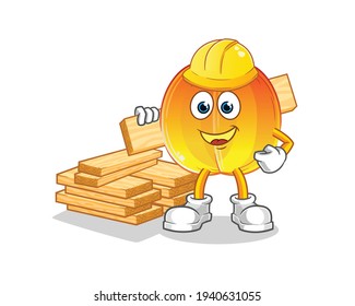 vector del constructor de albaricoquetes. personaje de caricatura