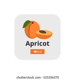 Apricot calories. Vector illustration.