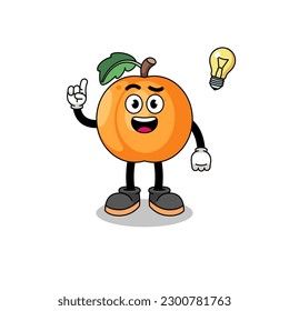 apricot cartoon with get an idea pose , character design