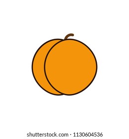 apricot colored icon. Element of fruits and vegetables icon for mobile concept and web apps. Colored apricot icon can be used for web and mobile. Premium icon on white background