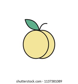 apricot colored outline icon. Element of food icon for mobile concept and web apps. Thin line apricot icon can be used for web and mobile on white background