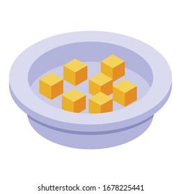 Apricot cubes icon. Isometric of apricot cubes vector icon for web design isolated on white background