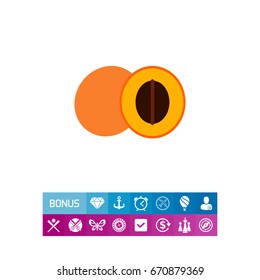 Apricot and cut apricot half